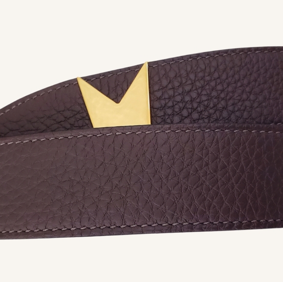 M.A.M.A. Crown Gold Collection Women\'s Brown Leather Belt